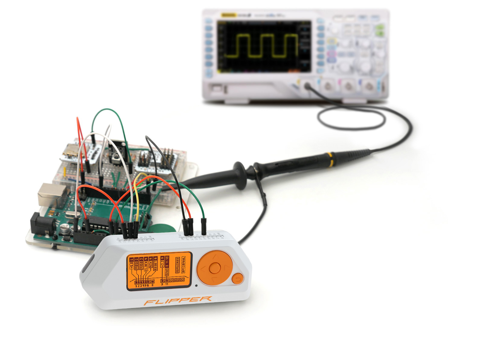 Oscilloscope and debugging in action