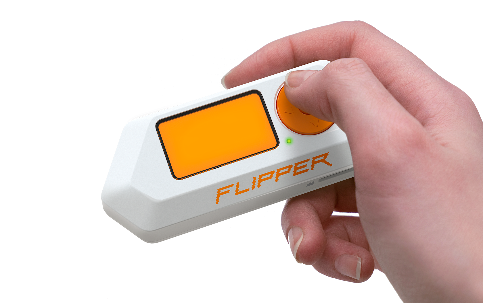 Flipper Zero in hand